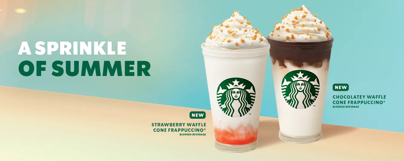 Imagem das promoções e dos produtos oferecidos no starbucks
